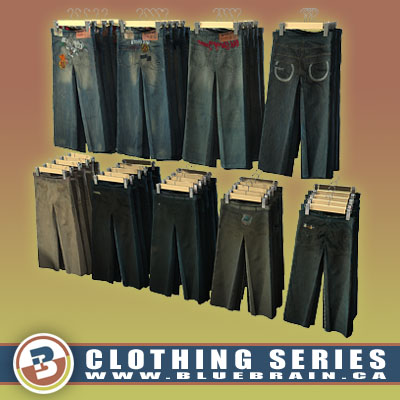 3D Model of Clothing Series - Realistic Hanging Jeans and Pants - 3D Render 0